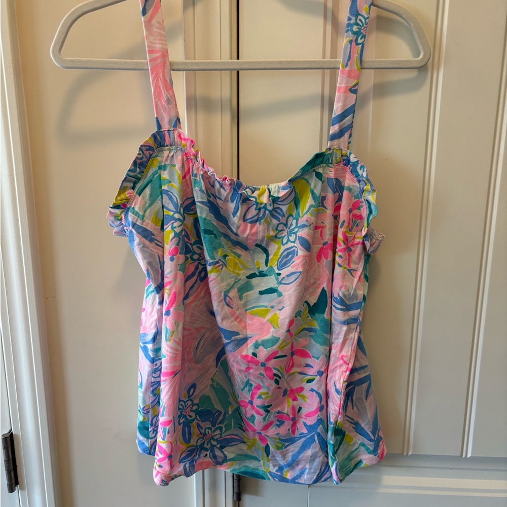Lilly Pulitzer Jia Floral Print Tank Top - size LARGE